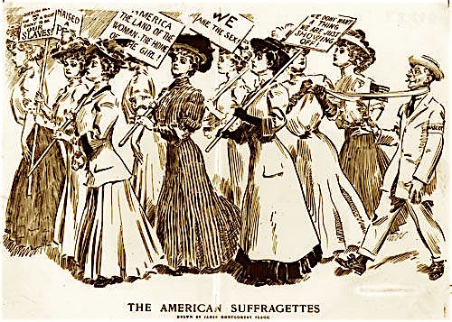american suffragettes marching